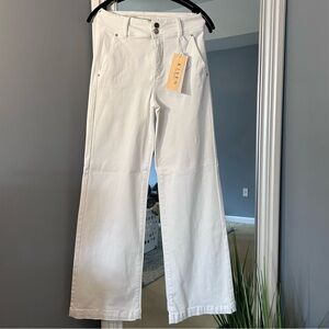 Risen Jeans- White Trouser Jeans